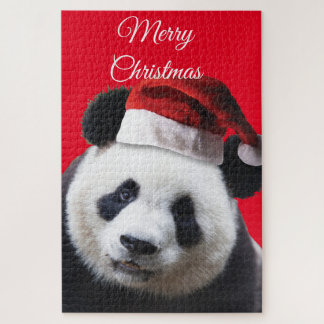 Merry Christmas Panda Bear Jigsaw Puzzle