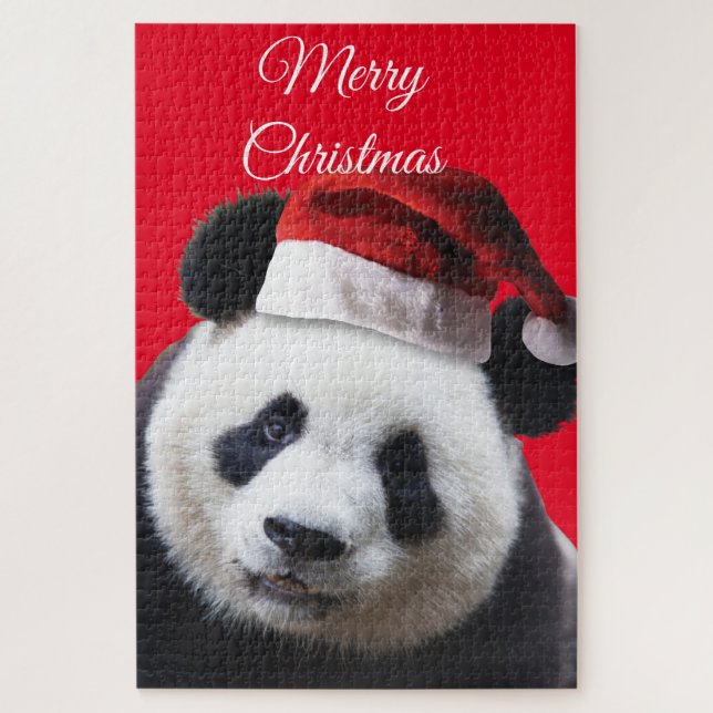 Merry Christmas Panda Bear Jigsaw Puzzle (Vertical)