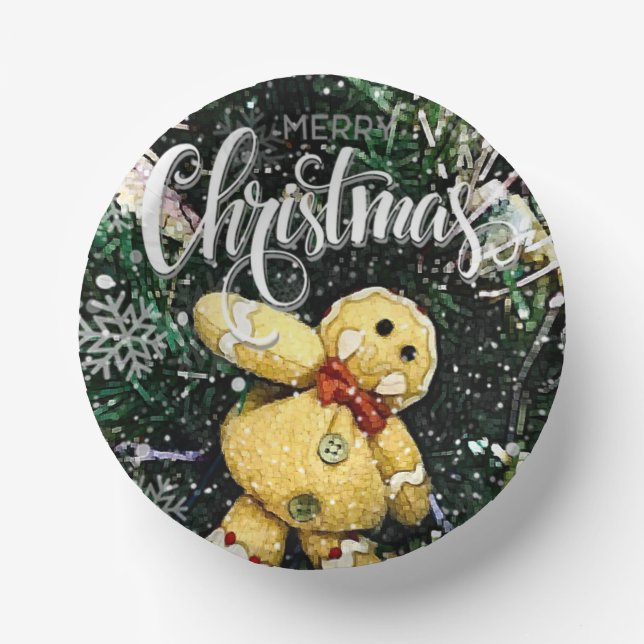 Merry Christmas Paper Bowls Plate (Front)