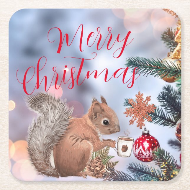 Merry Christmas Paper Coaster (Front)
