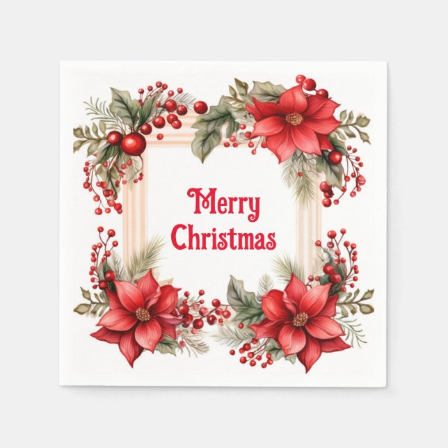 Merry Christmas Paper Napkins (Front)