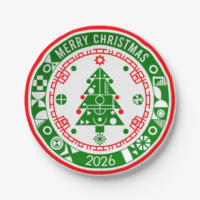 Merry Christmas Paper Plate (Front)