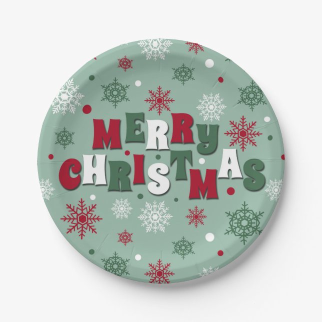 Merry Christmas Paper Plate (Front)