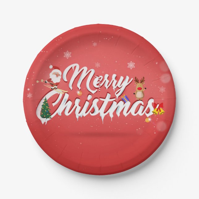Merry christmas paper plate (Front)