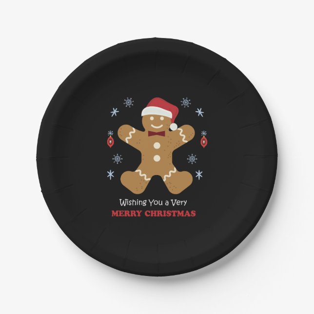 merry christmas                         paper plate (Front)