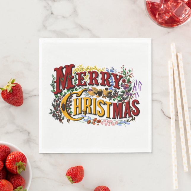 Merry Christmas Paper Plates Napkin (Insitu)