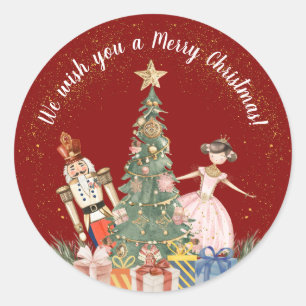 Merry Christmas Party Nutcracker Classic Round Sticker