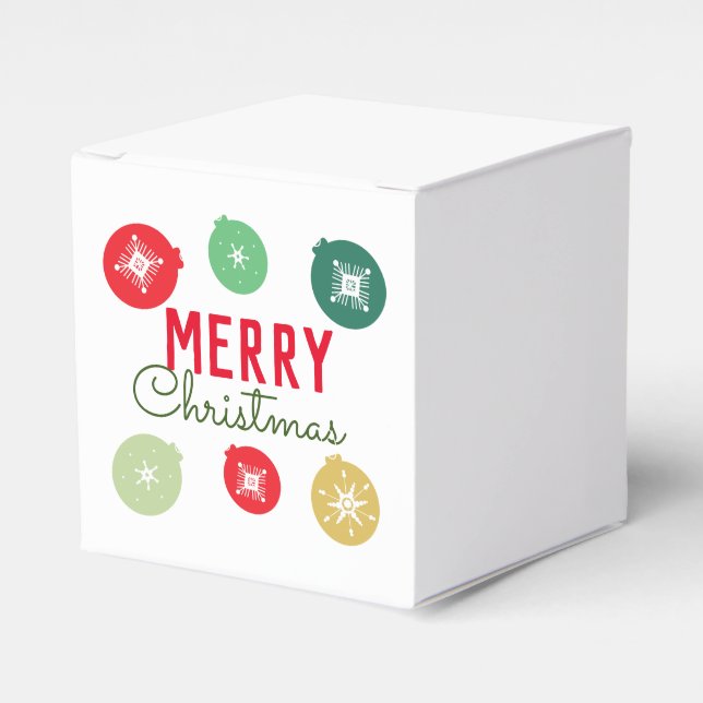 Merry Christmas Party Snowflakes Ornament   Favour Box (Front Side)