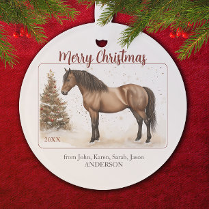 Merry Christmas Paso Horse Watercolor Personalised Ornament