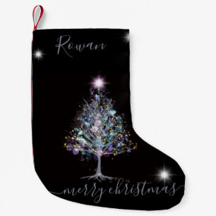 Merry Christmas pastel Christmas tree Small Christmas Stocking