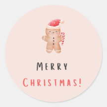 Merry Christmas Pastel Pink Gingerbread