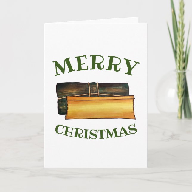 Merry Christmas Pasteles Puerto Rican Banana Cakes Card (Front)