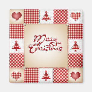 Merry Christmas Patchwork Magnet