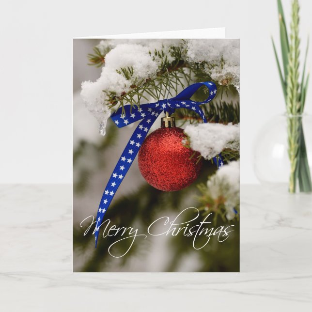 Merry Christmas Patriotic Christmas Holiday Card (Front)