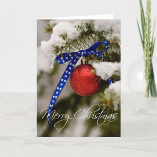 Merry Christmas Patriotic Christmas Holiday Card