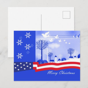 Merry Christmas. Patriotic Christmas Postcard