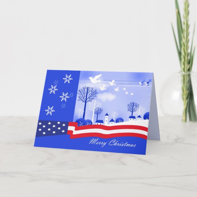 Merry Christmas. Patriotic  Holiday Card (Front)