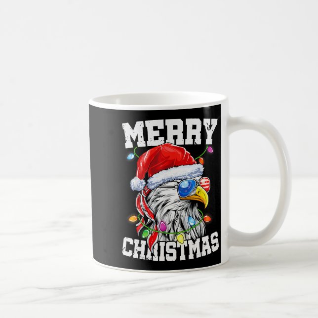 Merry Christmas Patriotic Usa Patriotic Santa Bald Coffee Mug (Right)