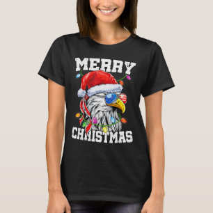 Merry Christmas Patriotic Usa Patriotic Santa Bald T-Shirt