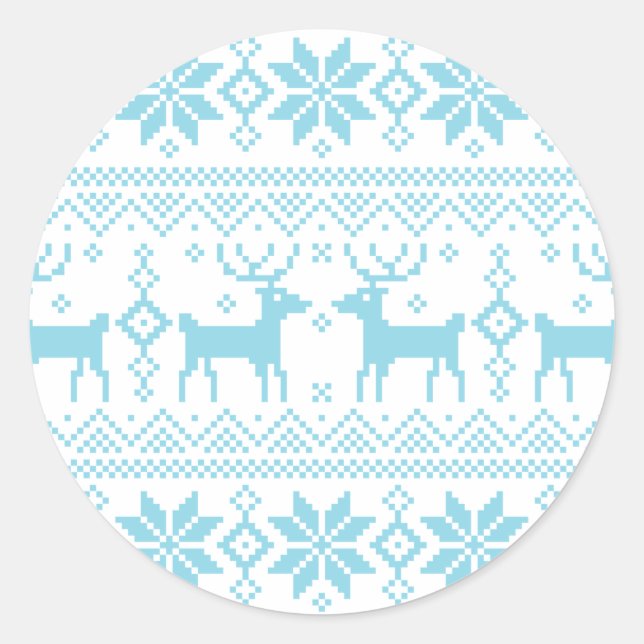 Merry Christmas pattern 1 Classic Round Sticker (Front)