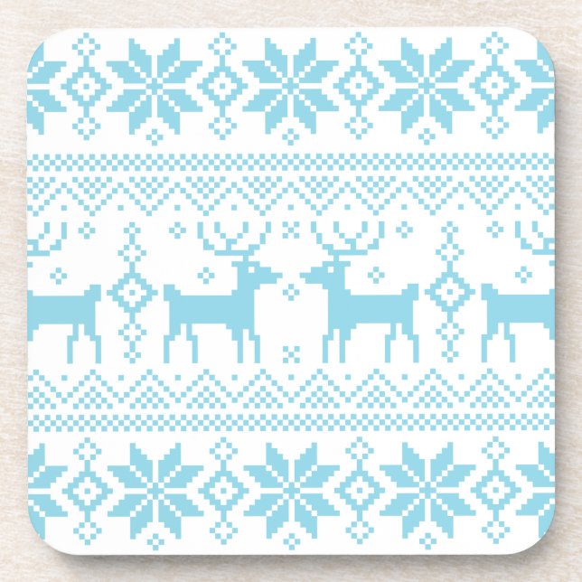 Merry Christmas pattern 1 Coaster (Front)