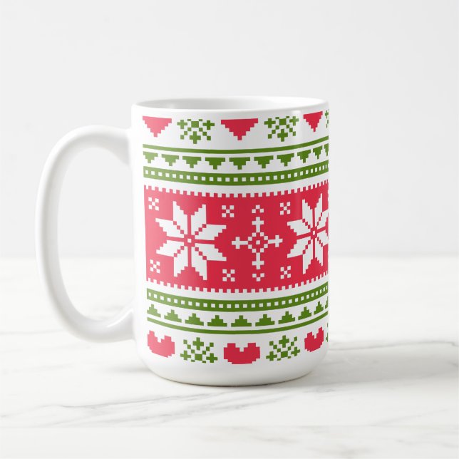 Merry Christmas pattern 3 Coffee Mug (Left)