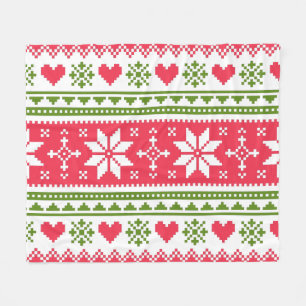 Merry Christmas pattern 3 Fleece Blanket