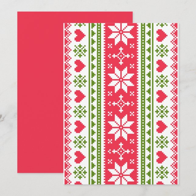 Merry Christmas pattern 3 Holiday Card (Front/Back)