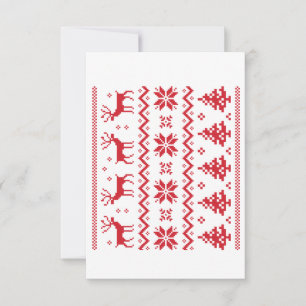 Merry Christmas pattern 4 Thank You Card