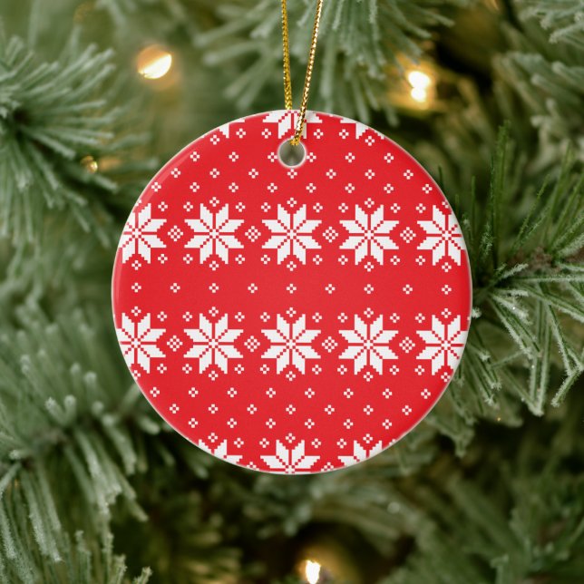 Merry Christmas pattern 5 Ceramic Tree Decoration (Tree)