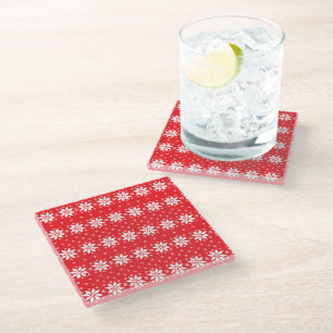 Merry Christmas pattern 5 Glass Coaster