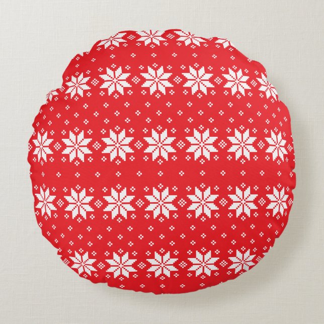 Merry Christmas pattern 5 Round Cushion (Front)