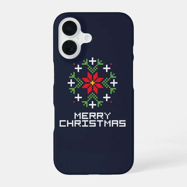 Merry Christmas pattern 6 iPhone 16 Case (Back)