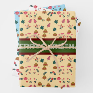  Merry Christmas Pattern Elegant  Wrapping Paper Sheet
