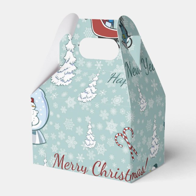 Merry christmas pattern favour box (Front Side)