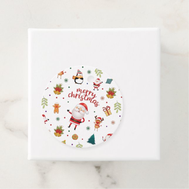 Merry Christmas Pattern Favour Tags (In Situ)