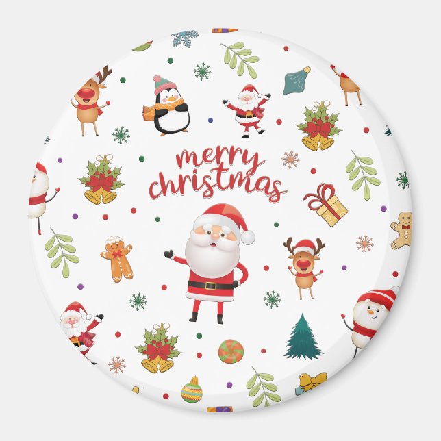 Merry Christmas Pattern Magnet (Front)
