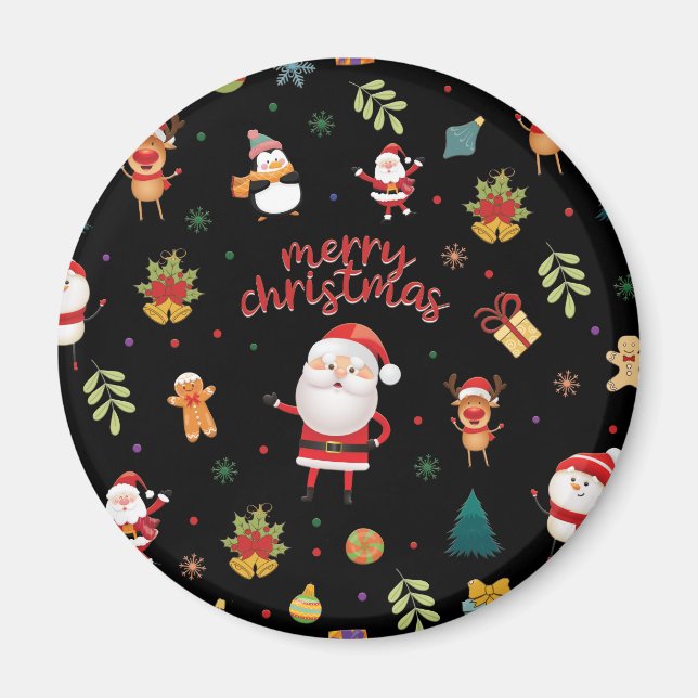 Merry Christmas Pattern Magnet (Front)