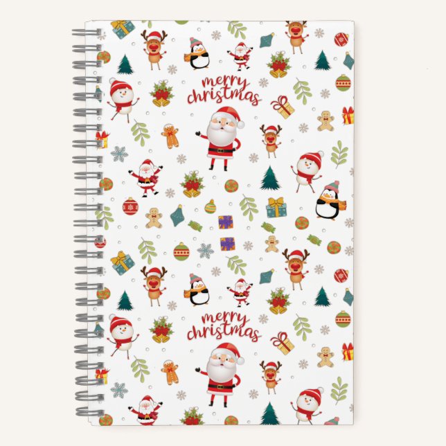 Merry Christmas Pattern Notebook (Front)