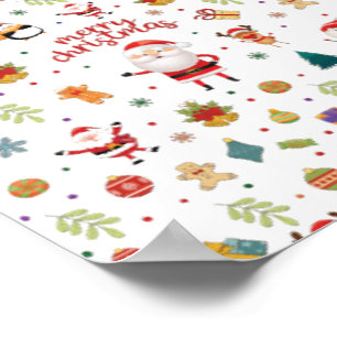Merry Christmas Pattern Poster