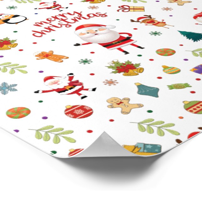 Merry Christmas Pattern Poster (Corner)
