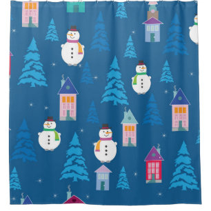 Merry Christmas Pattern Shower Curtain