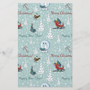 Merry christmas pattern stationery