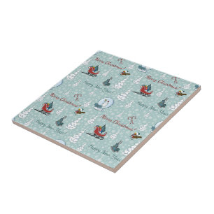 Merry christmas pattern tile