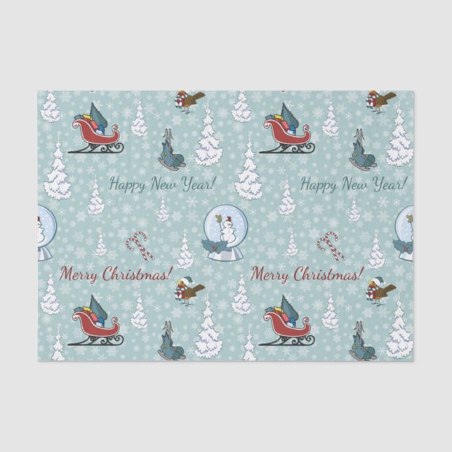 Merry christmas pattern tissue paper (Front)