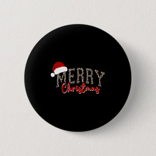 Merry Christmas Pattern Xmas Leopard Family Cute W 6 Cm Round Badge