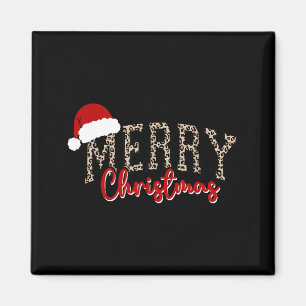 Merry Christmas Pattern Xmas Leopard Family Cute W Magnet