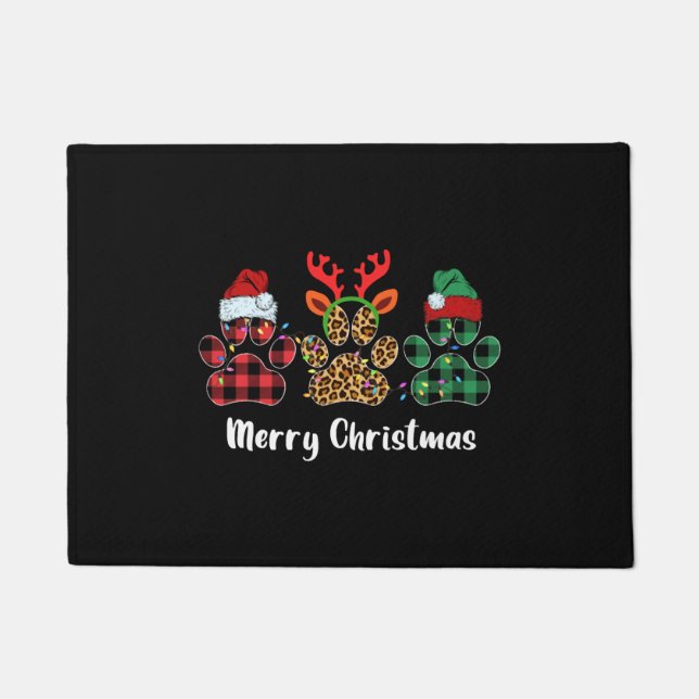 Merry Christmas Paw Doormat (Front)