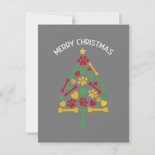 Merry Christmas Paws, Pet, Cat, Dog Xmas Holiday Card