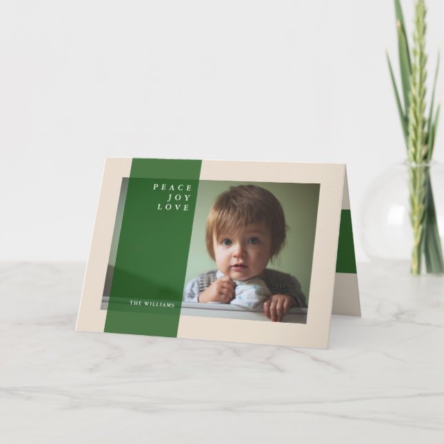 MERRY CHRISTMAS Peace Joy Love Holiday Card (Front)